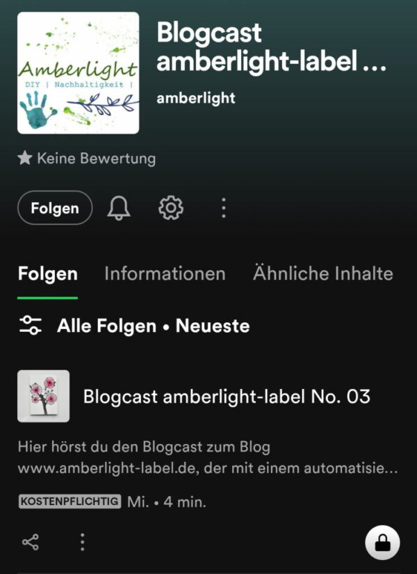 Blogcast amberlight-label mit Text to speech Sprachsynthese